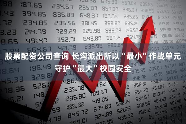 股票配资公司查询 长沟派出所以“最小”作战单元守护“最大”校园安全